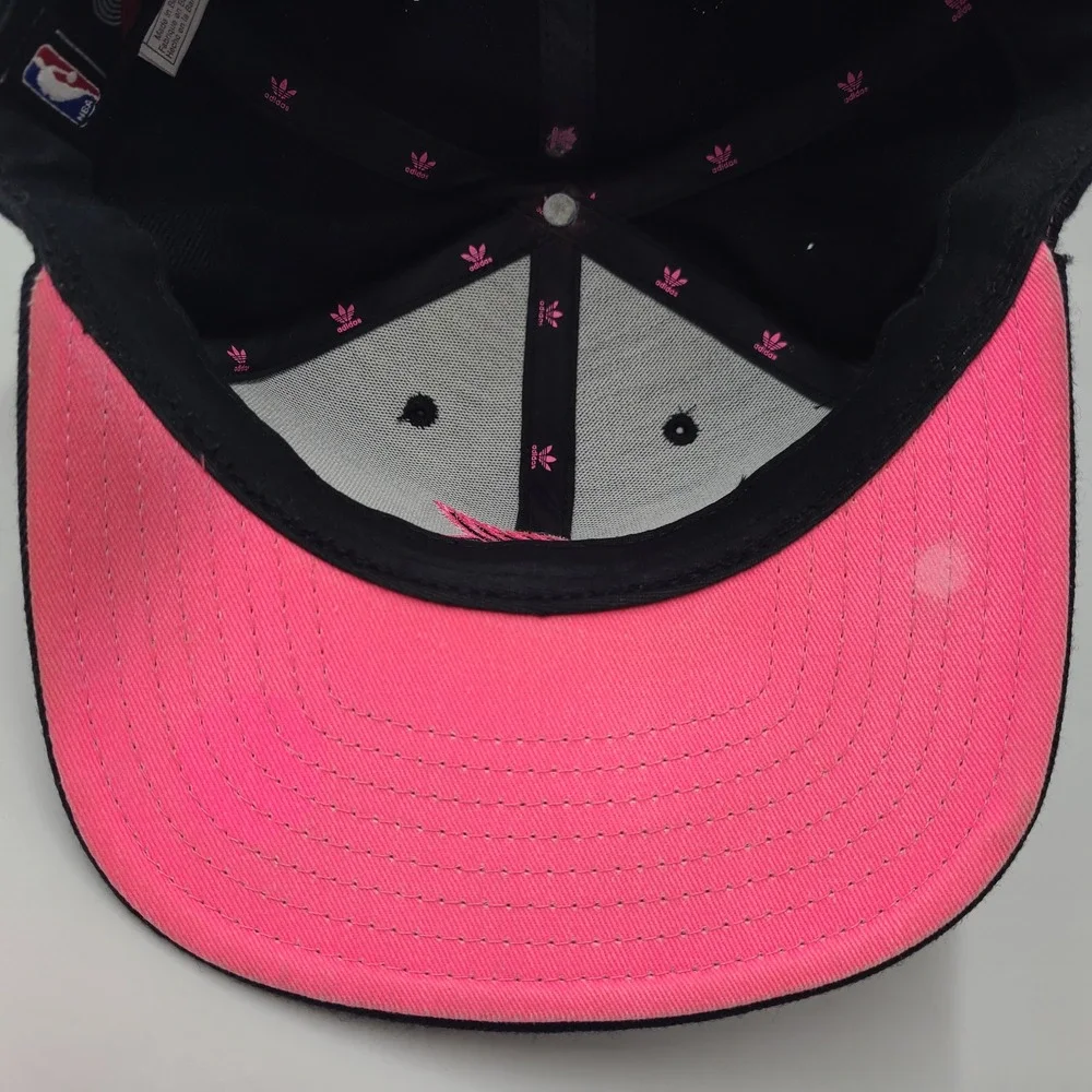Portland Trail Blazers Hat Snapback Adidas Black Pink NBA Trefoil Wool Blend Men